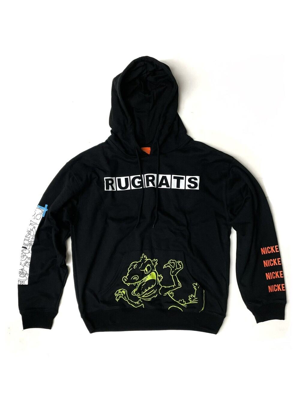 Rugrats Lightweight Hoodie Size L Large Reptar Hooded Sweatshirt Black 90’s